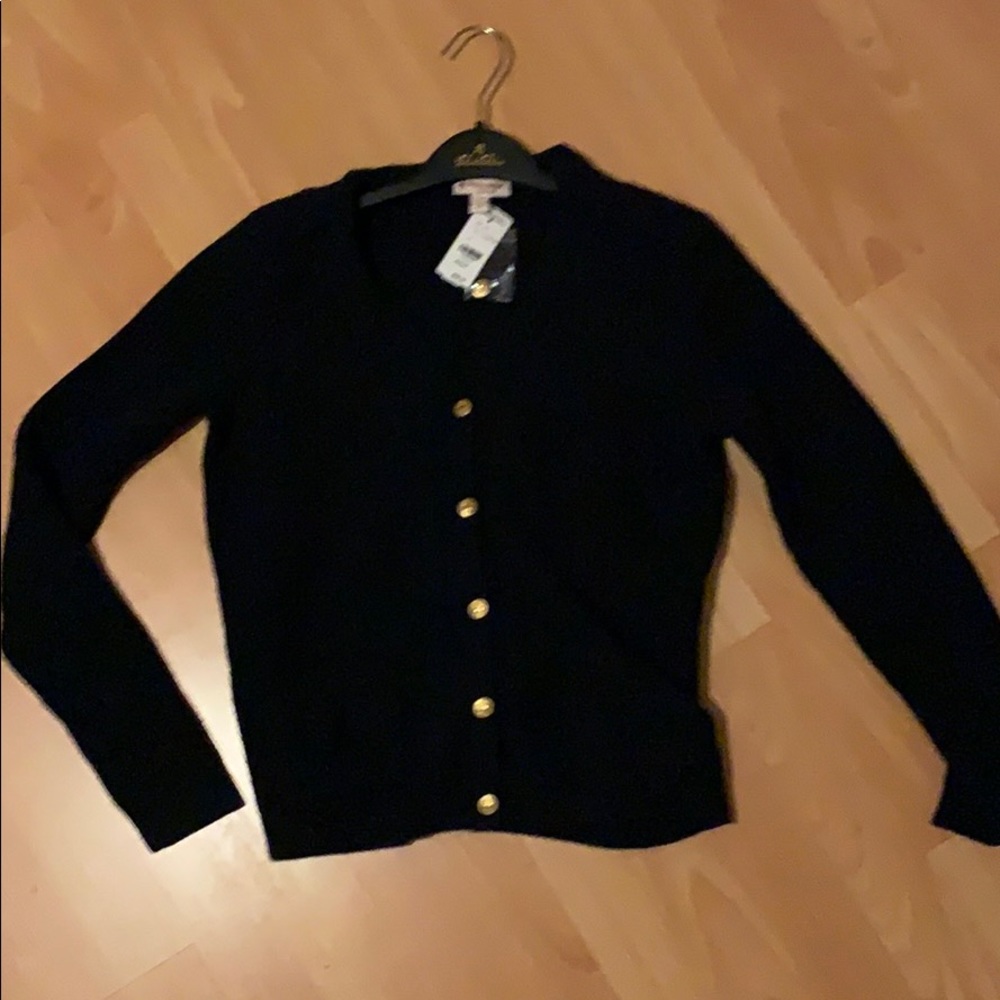 New brooks brothers red fleece cardigan dark blue